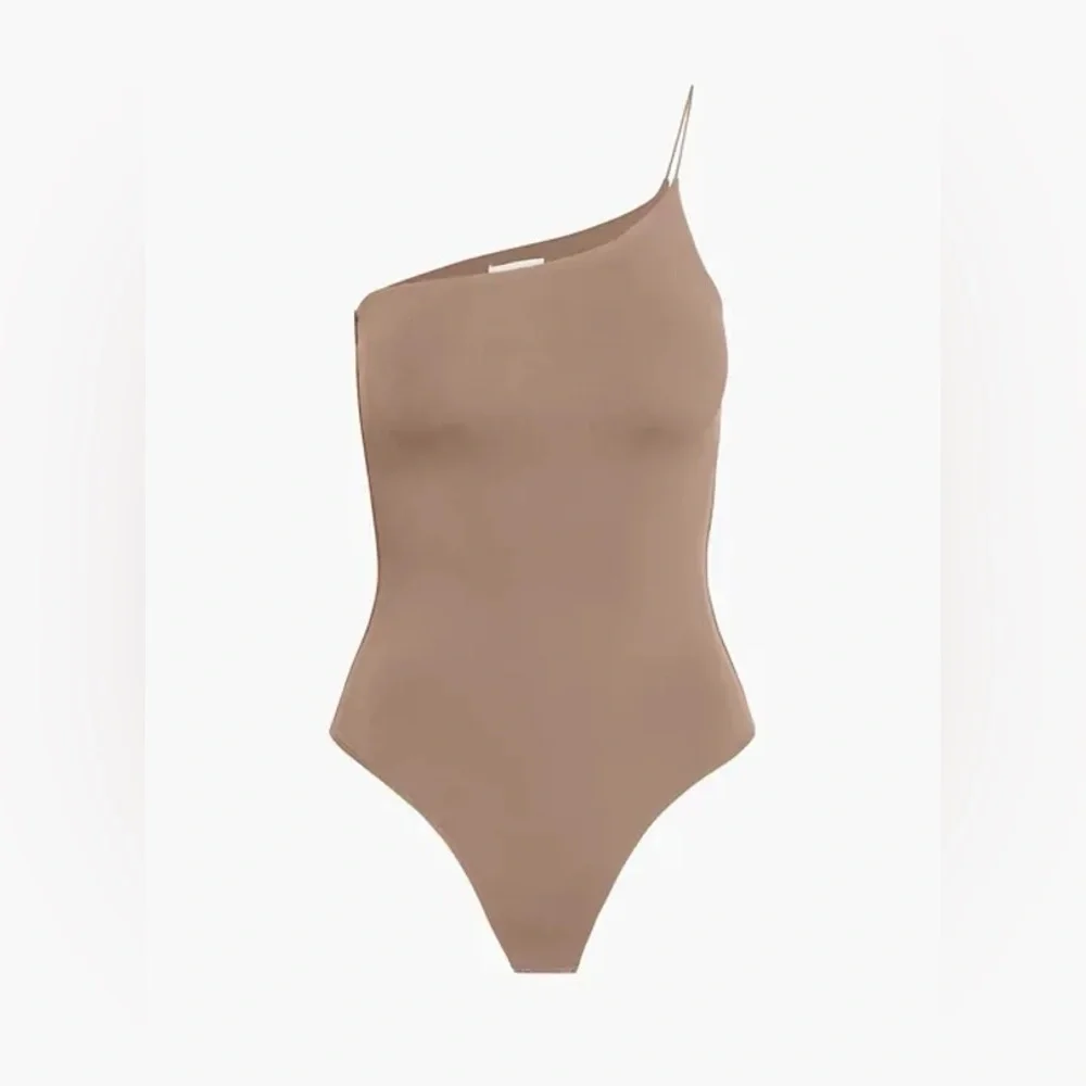 Babaton One-Shoulder Bodysuit in Brown - Picture 2 of 8